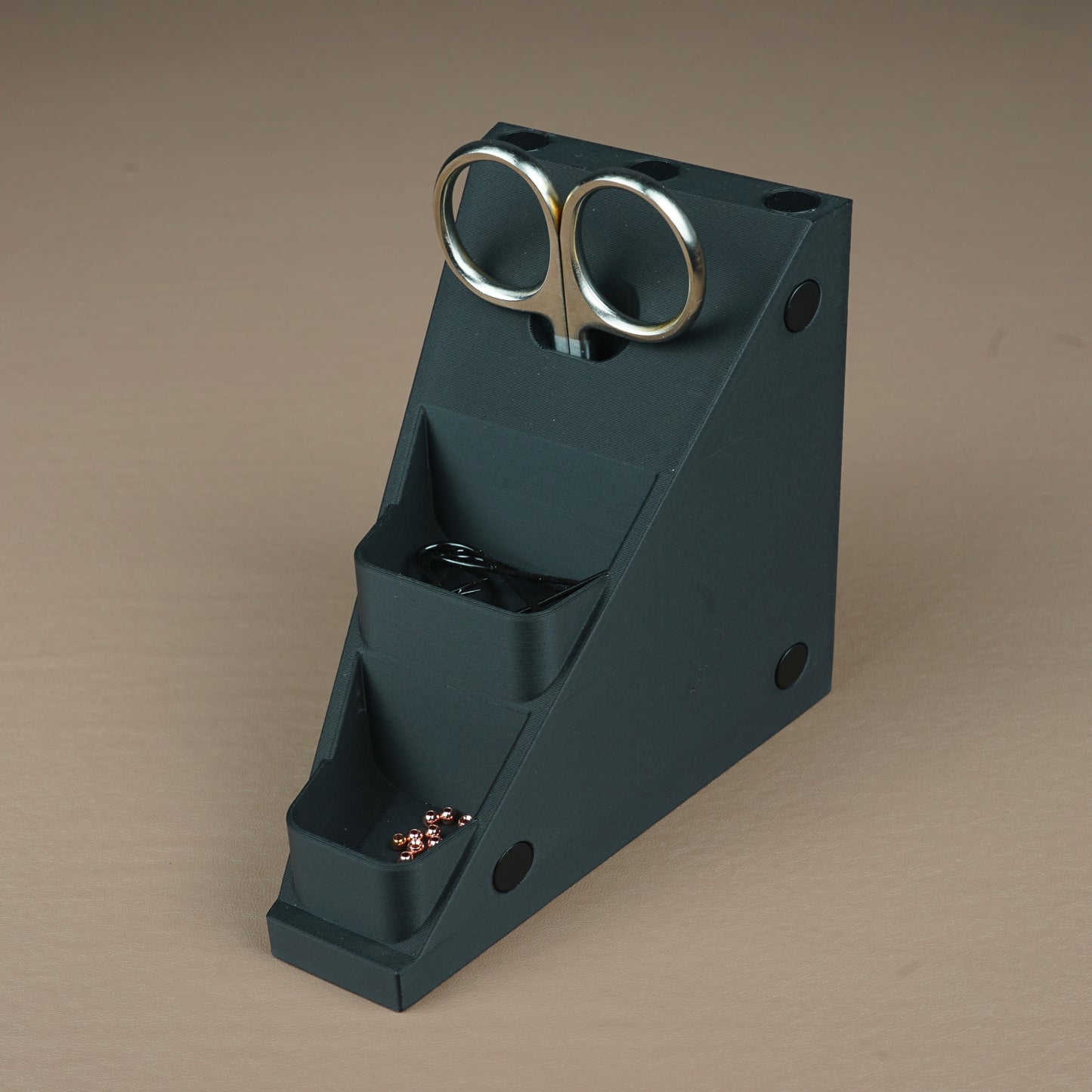 Small Wedge - Scissor Holder with 2 Bins