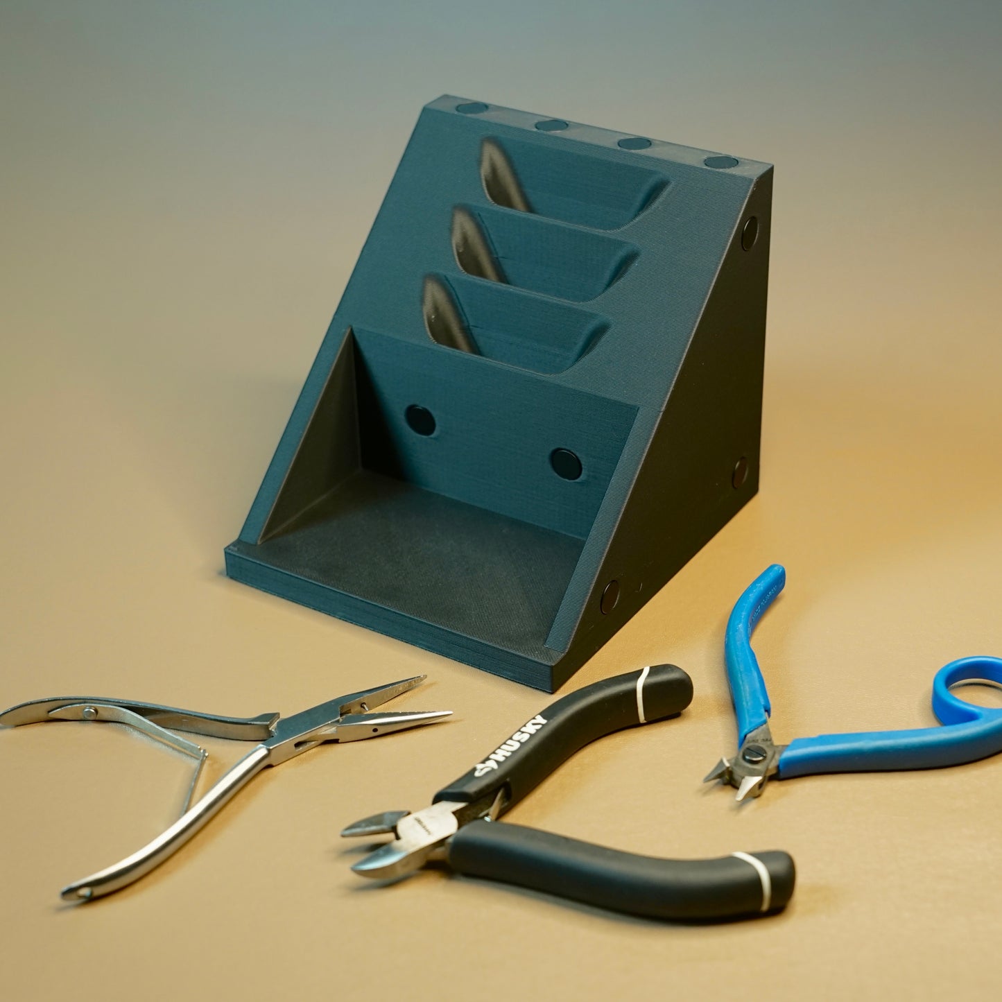 3 Plier Holder Tool Base with 2 Inner Slots (tools and inserts not included)