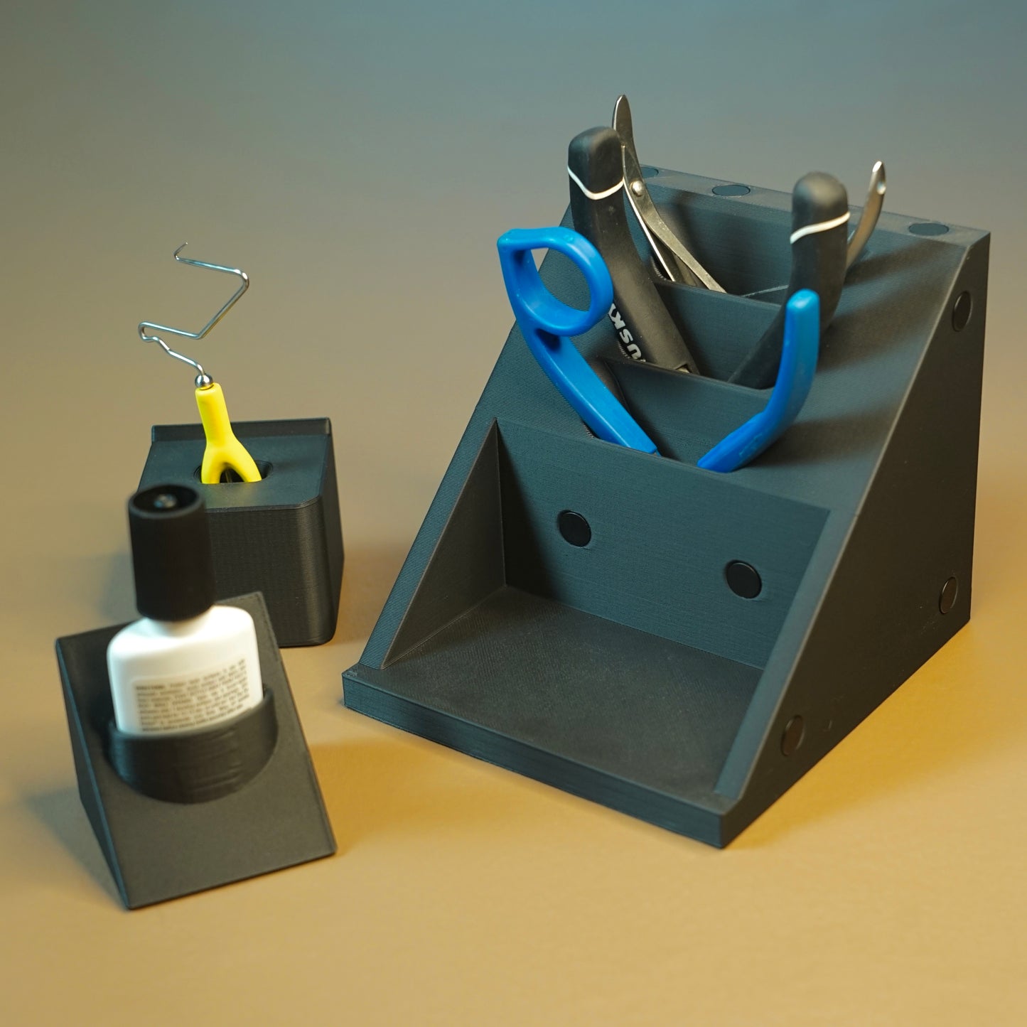3 Plier Holder Tool Base with 2 Inner Slots (tools and inserts not included)