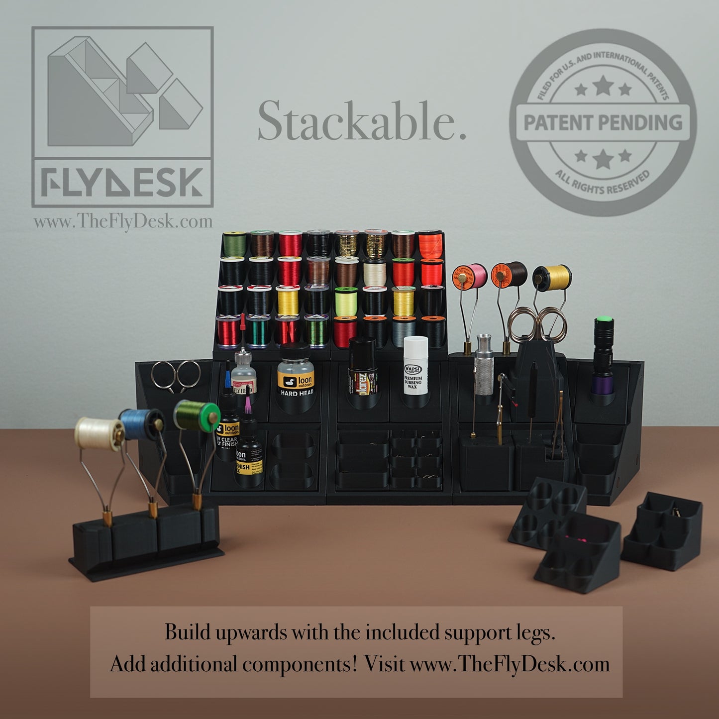 3 Plier Holder Tool Base with 2 Inner Slots (tools and inserts not included)